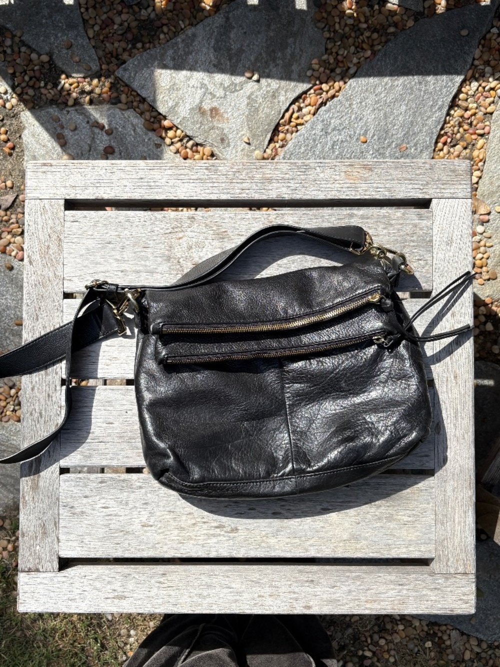 Black Leather Margot Handbag